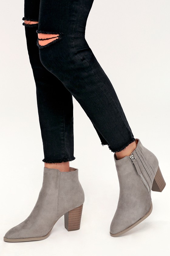 short grey booties