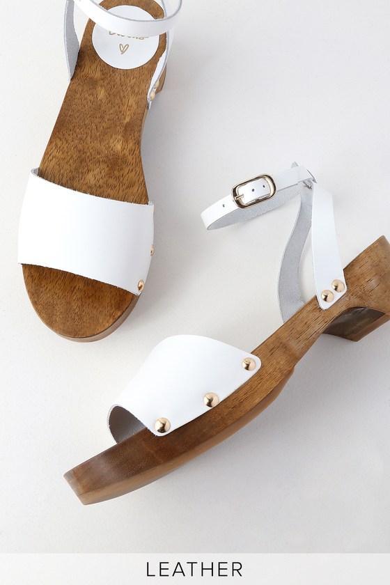 lulus willy cognac leather open toe clog sandals