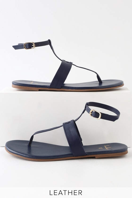 navy blue flat dress sandals