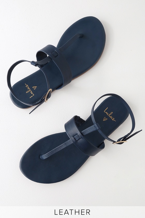 Cute Navy Sandals - Navy Blue Sandals - Flat Sandals