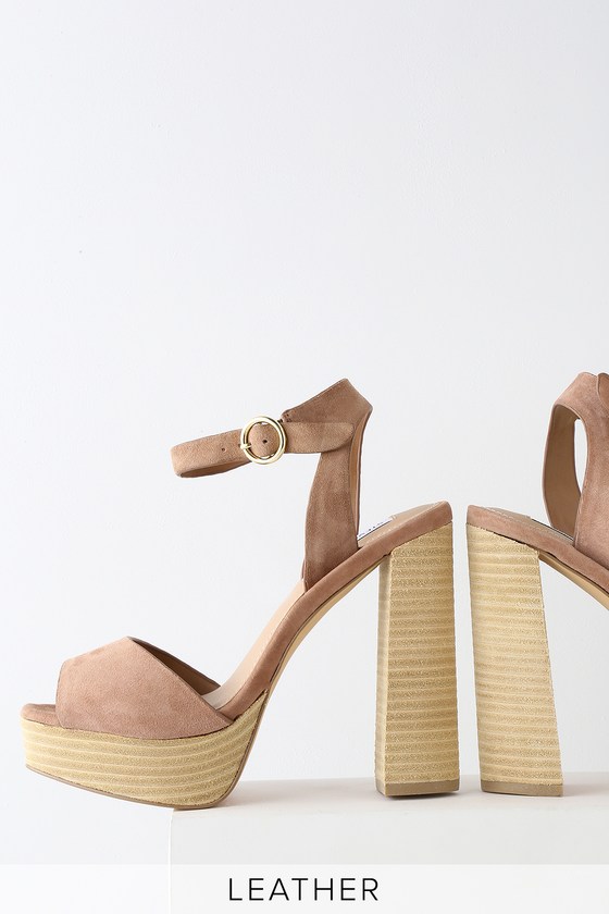 steve madden tan platform sandals