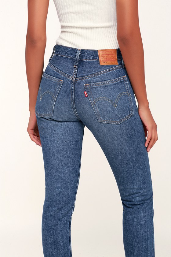 Levi's 501 Skinny - Medium Wash Jeans - High-Waisted Jeans