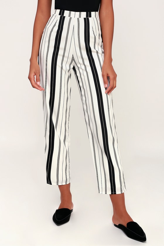 Amuse Society High Society Pants - Black and White Stripes Pants