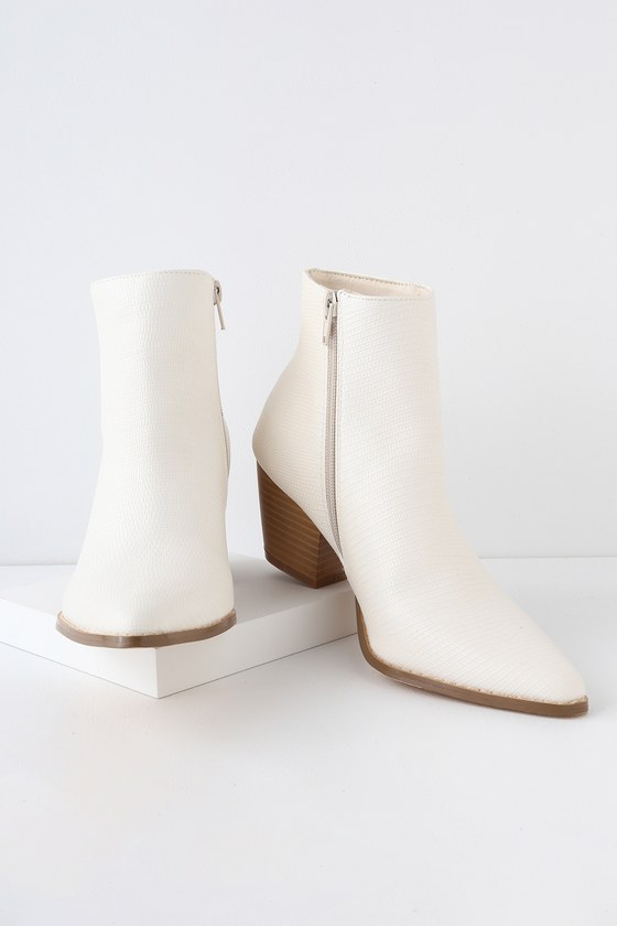 ivory leather bootie