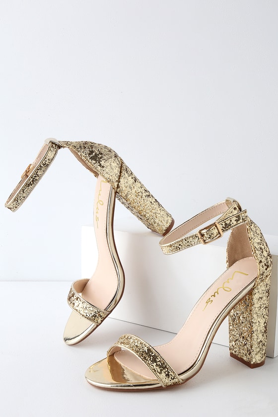 sparkly gold heels for prom