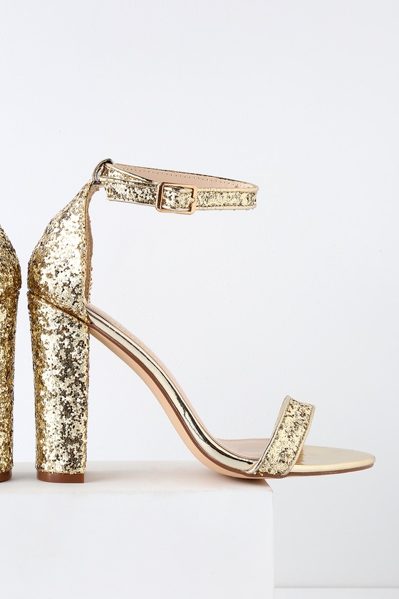 sequin ankle strap heels