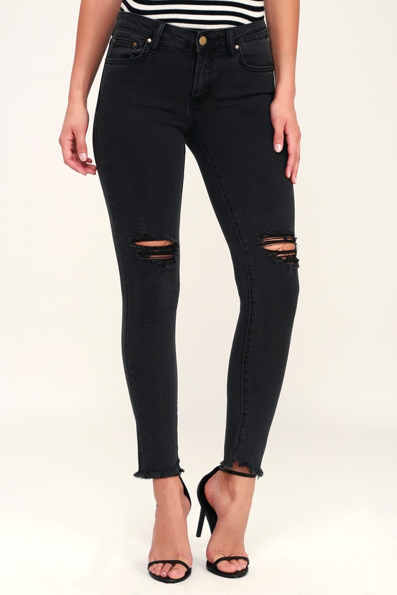 black distressed jeans womens