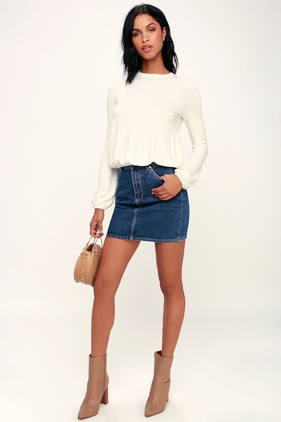 Others Follow Gina Cream Top Long Sleeve Top Knit Top