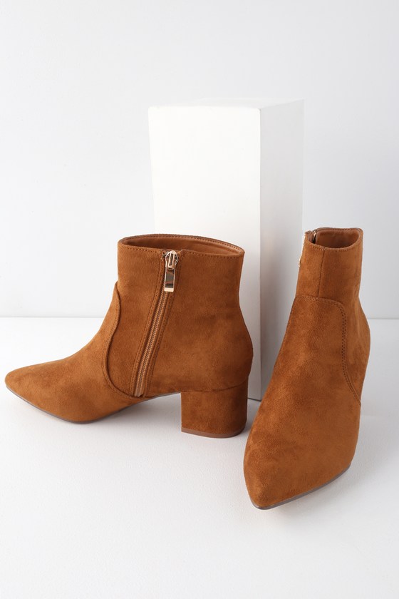 tan ankle bootie