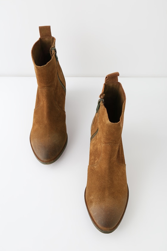 Rebels Mara Burnt Bronze Boots - Suede Leather Ankle Boots