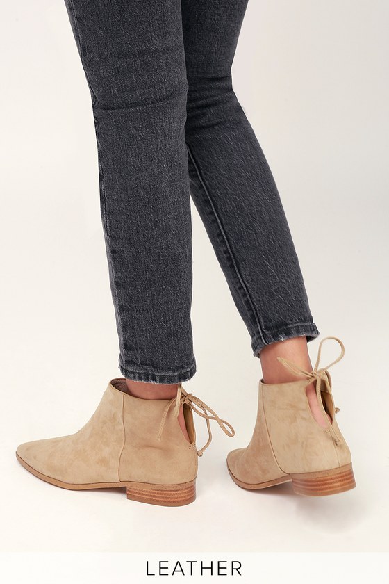 pointed suede booties