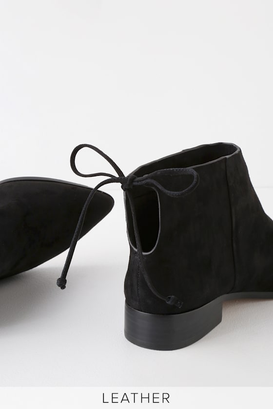 suede pointed booties