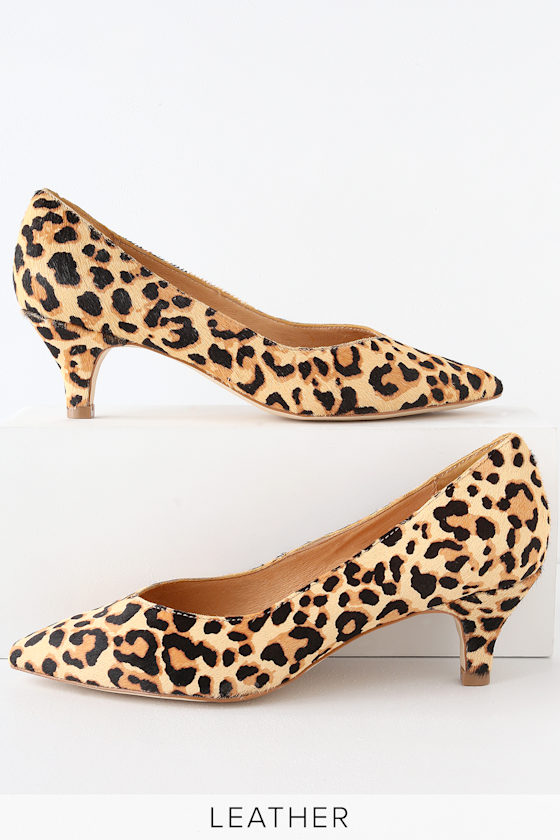 Matisse Chateau Leopard Cow Hair Heels Kitten Heel Pumps