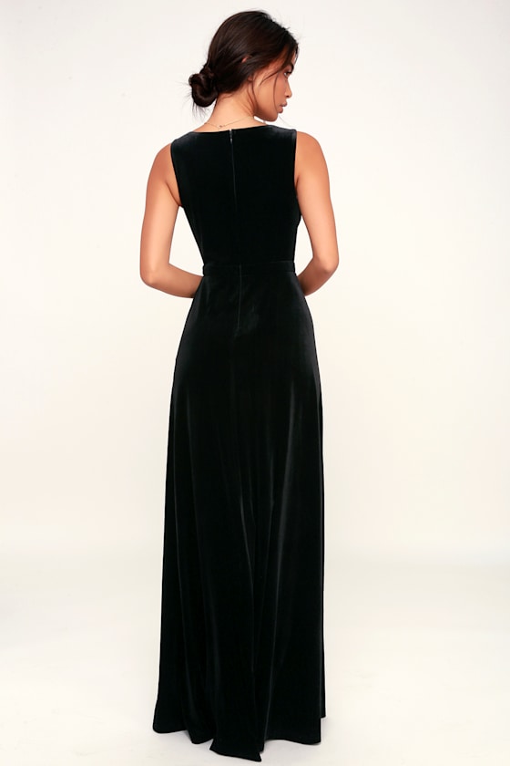 Lovely Black Dress Velvet Maxi Dress Black Velvet Dress