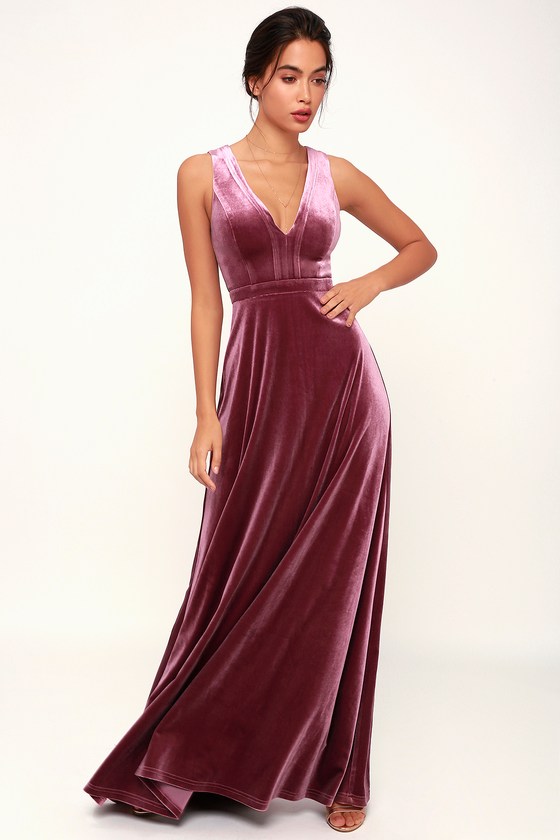 Lovely Magenta Dress - Velvet Maxi Dress - Sleeveless Dress