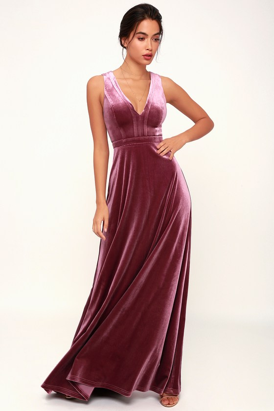 magenta color gown
