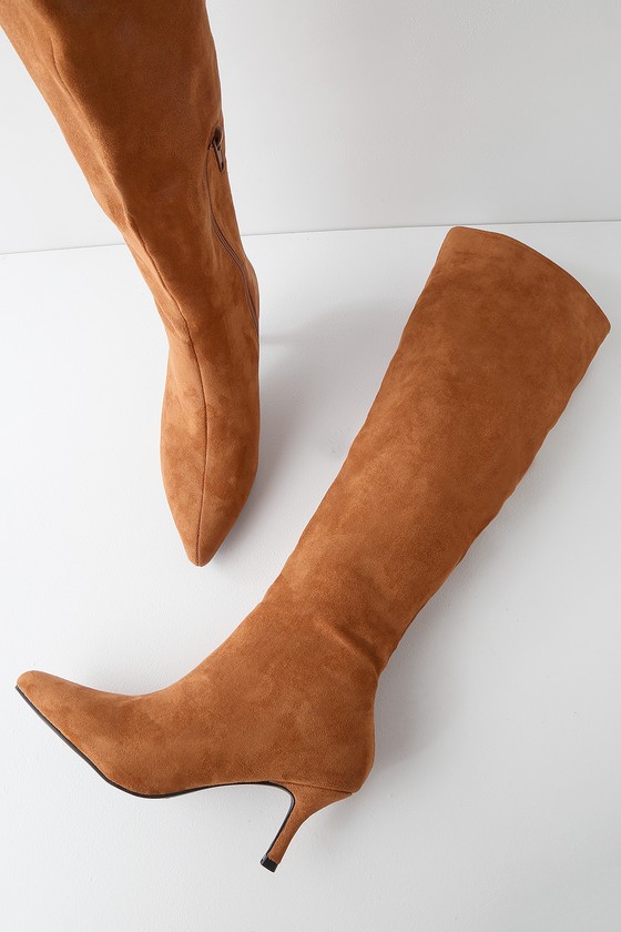 over the knee camel boots