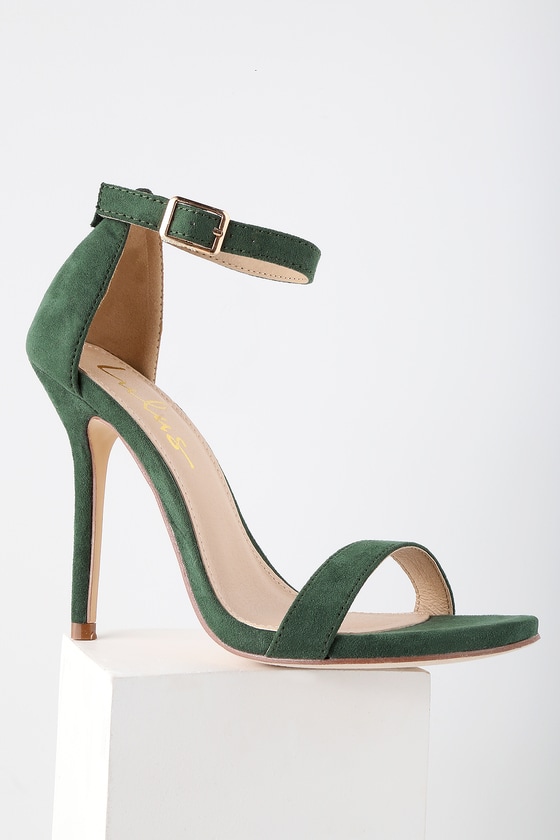 forest green strappy heels