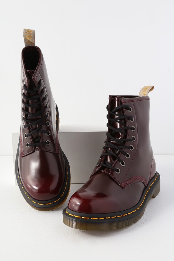 Dr. Martens 1460 Pascal - Cherry Red Boots - Vegan Leather Boots