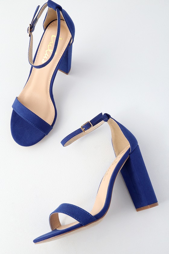 cobalt blue suede heels