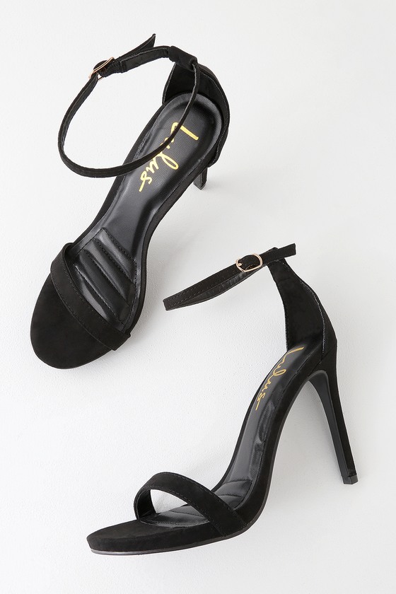 black suede strap heels