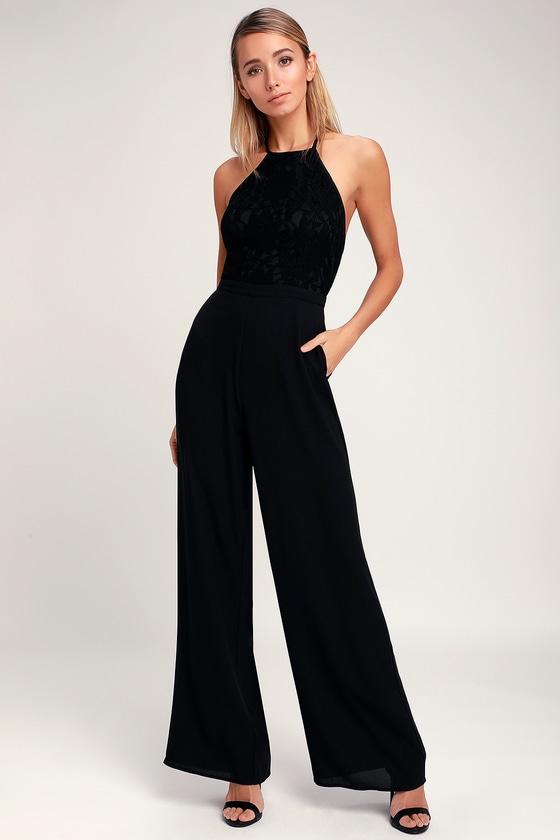 black backless jumpsuit