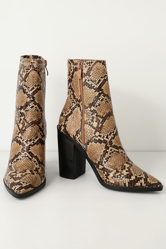 beige snake boots
