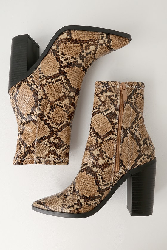 beige snake boots