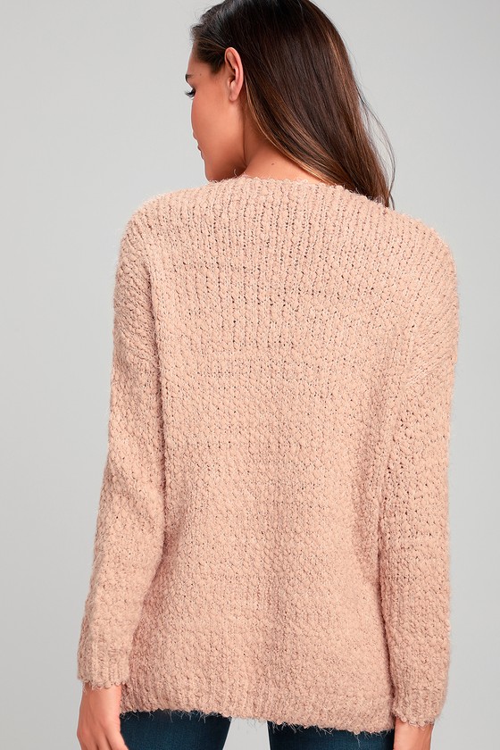 Cute Blush Sweater - Pink Sweater - Fuzzy Sweater
