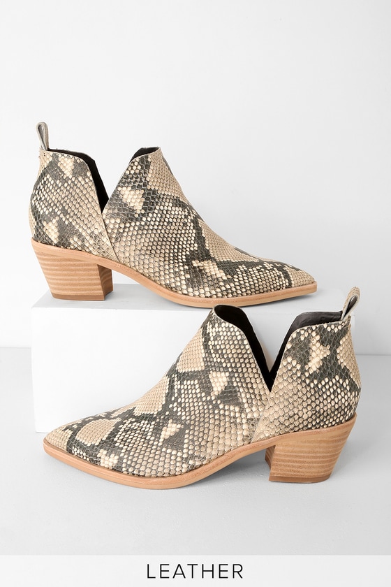 snakeskin booties dolce vita