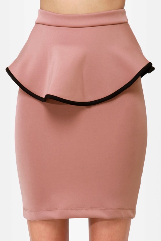 Cute Mauve Skirt - Peplum Skirt - $28.00