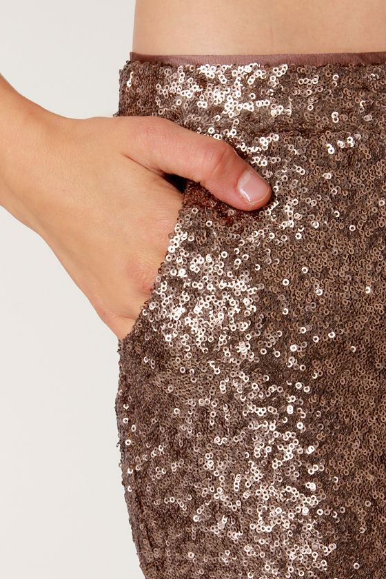 sequin mesh pants