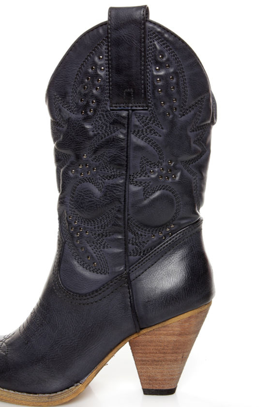 Very Volatile Denver Ink Blue Embroidered Cowboy Boots - $78.00