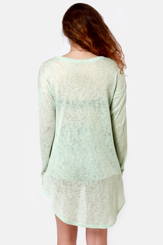 mint green cropped sweater