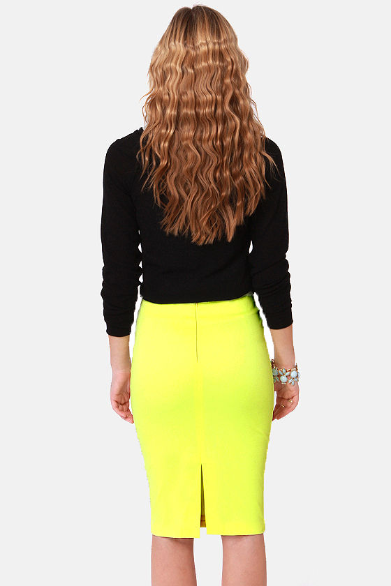 neon yellow maxi skirt