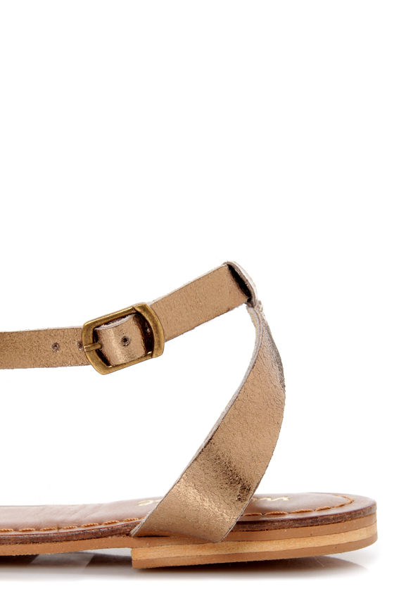 Matisse Jersey Gold Metallic Strappy Huarache Sandals - $73.00