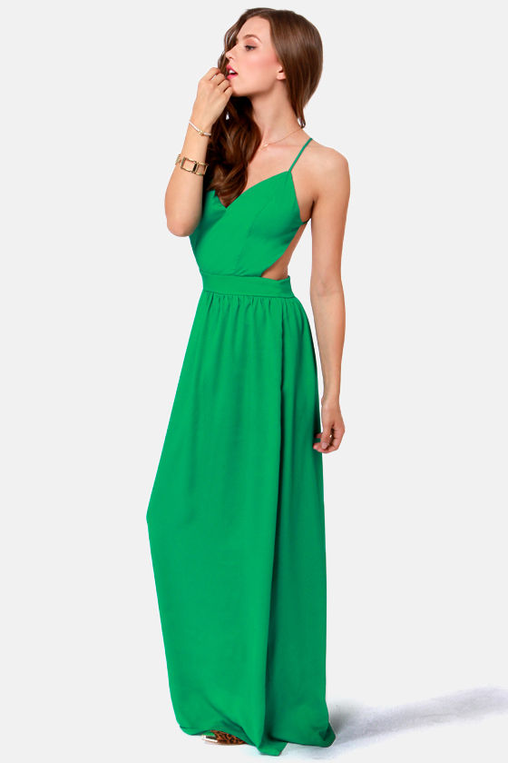 Sexy Backless Dress Jungle Green Dress 49.00