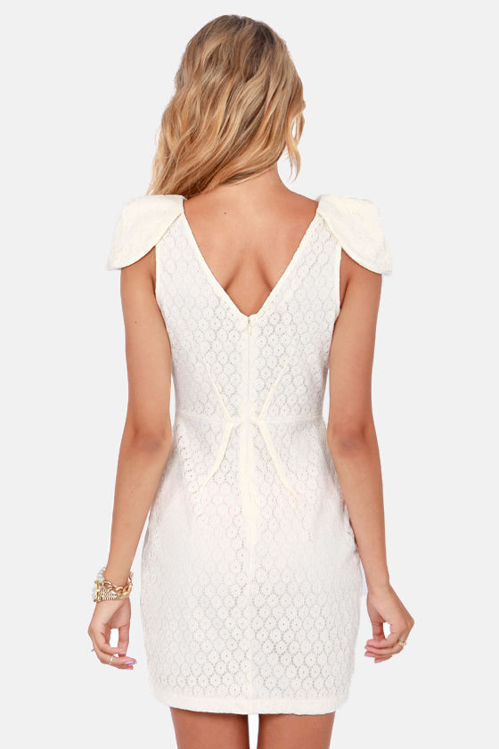 Pretty Cream Dress Lace Dress 42.00