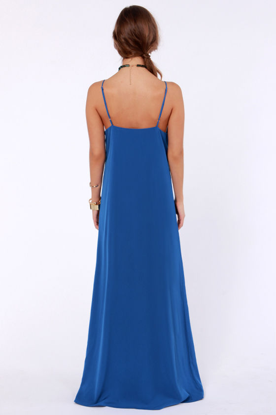 Cute Royal Blue Dress - Maxi Dress - $54.00