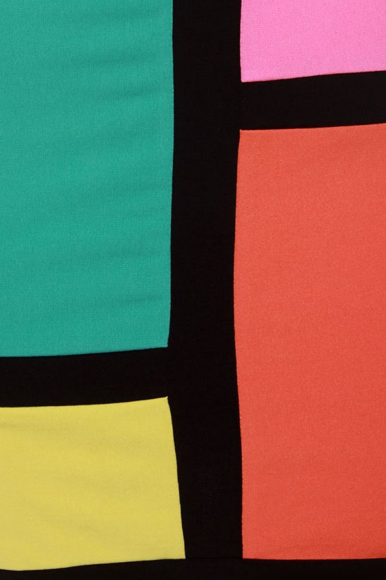 Cool Color Block Skirt - Multicolored Skirt - Body Con Skirt - $31.00