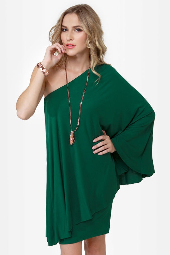 Sexy Green Dress - One Shoulder Dress - $59.00