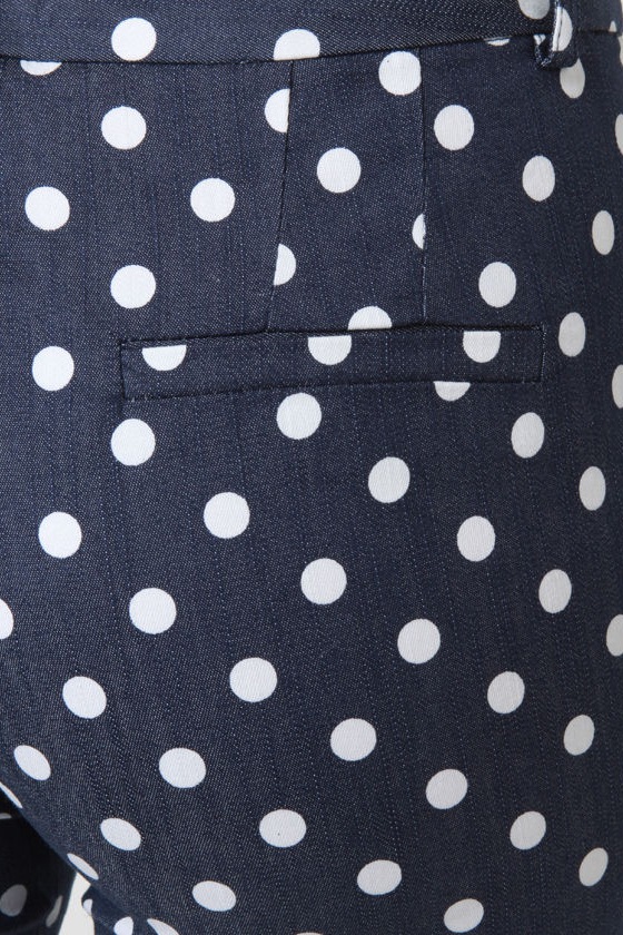 blue polka dot pants