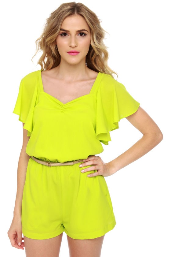 neon green romper