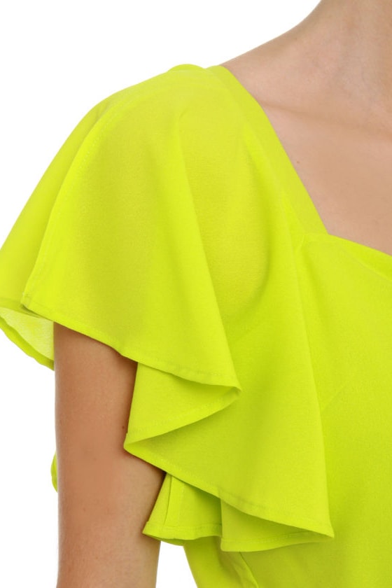 Cute Lime Green Romper - Chartreuse Romper - $38.00