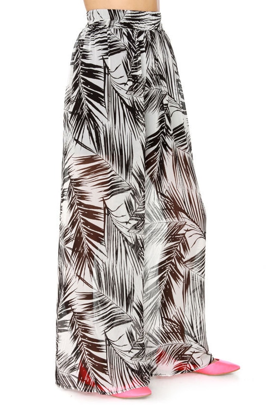 graphic print wide leg pants