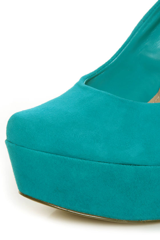 Escarpins Plateforme Jessica Simpson Waleo - Taille 6, Bleu Daim, Talons Très Hauts, Occasion