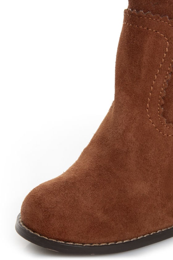 tan suede tassel ankle boots