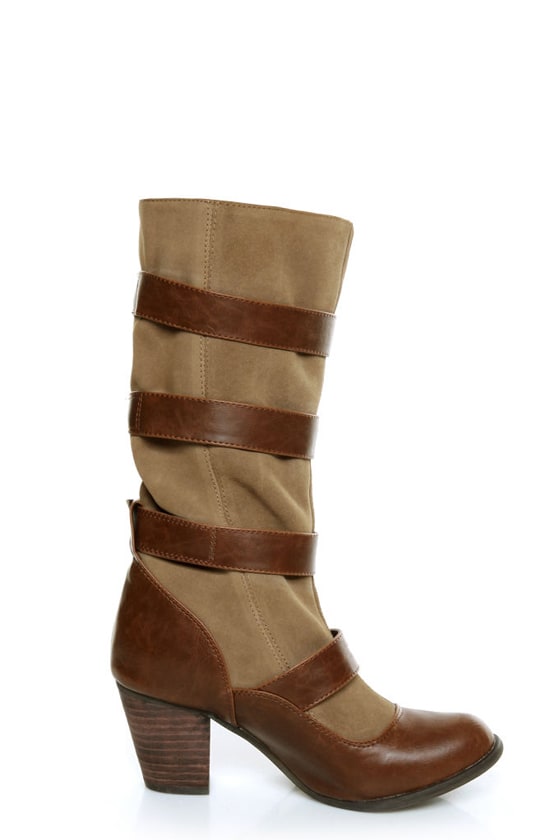 tan mid calf length boots