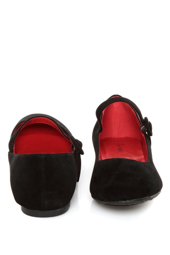 black mary jane ballet flats