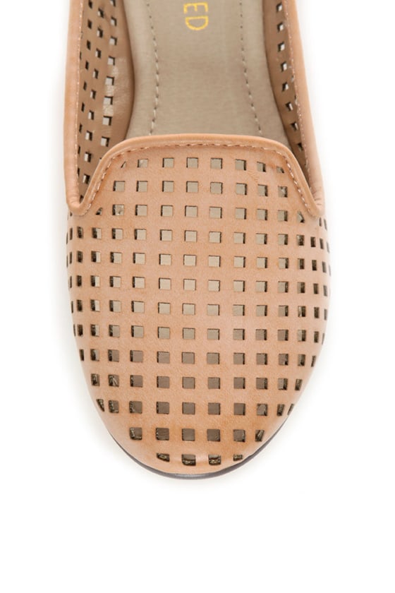 Restricted Gloria Blush Laser Cut Smoking Slipper Flats - $42.00